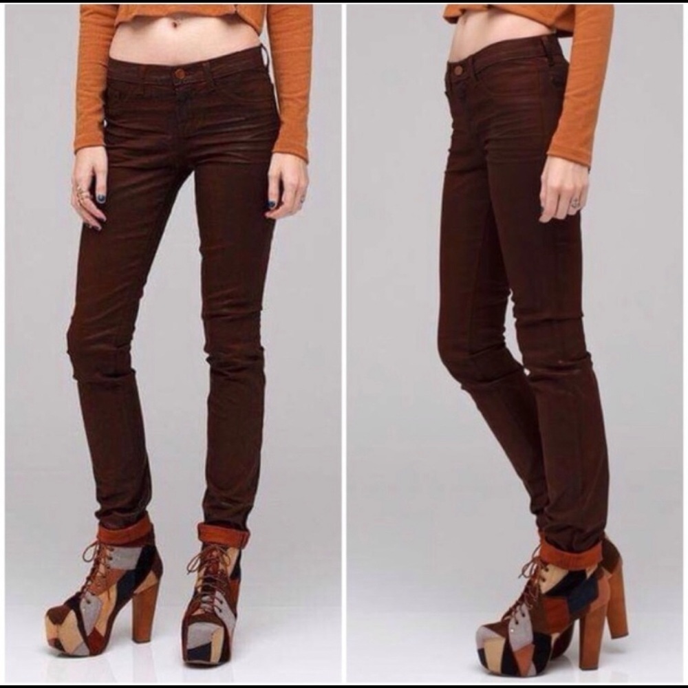 J Brand Wax Coated Pencil Leg Jeans size 24